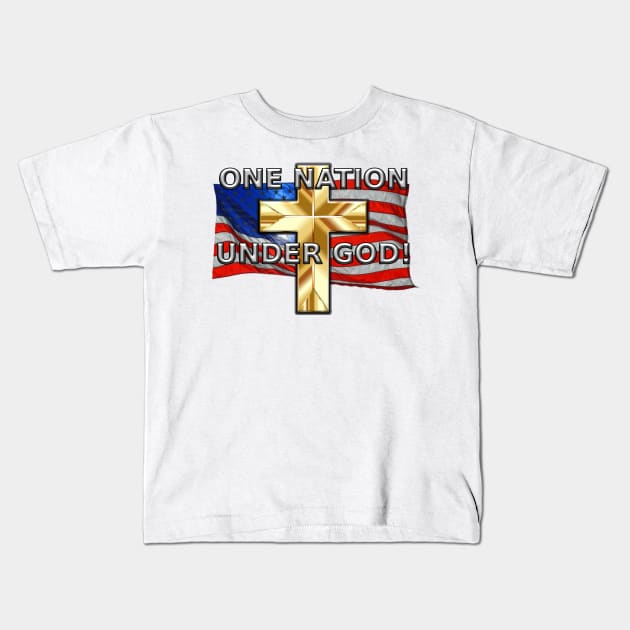 One Nation Under God Kids T-Shirt by Politics and Puppies